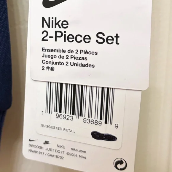Nike Navy 2-Piece Set with Orange Details - Picture 2 of 6